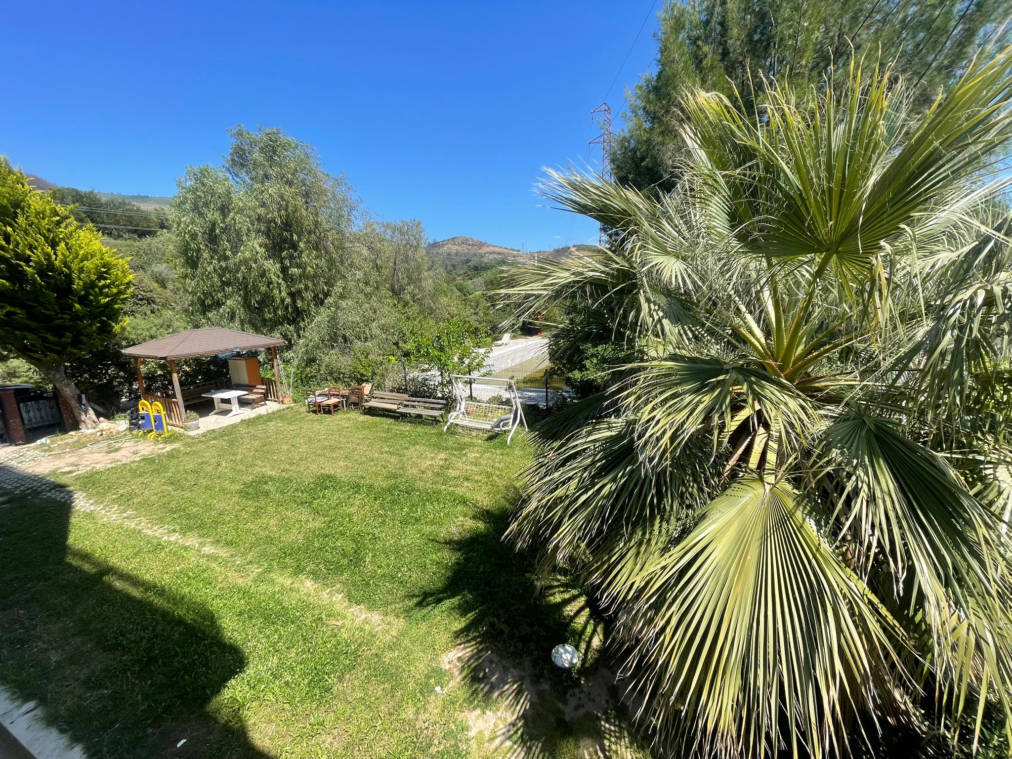 Palmiyeli bahçe ve köşk